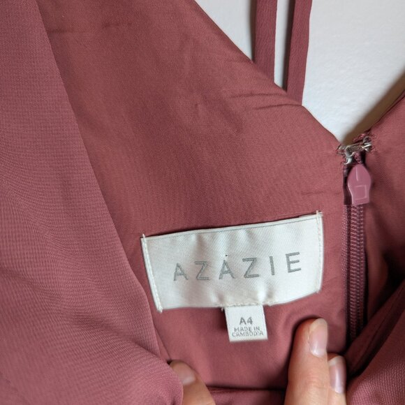 Azazie Women's Size A4 Claudine Amethyst Dresses Floor Length Chiffon - Picture 7 of 9